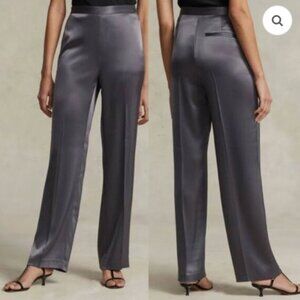 Polo Ralph Lauren Gray Satin Double Face Straight Leg Pant